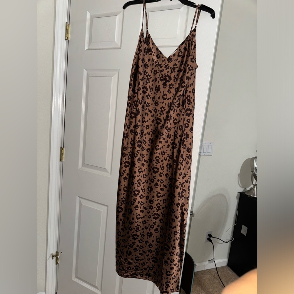 Satin Cheetah Slip Dress 🐆